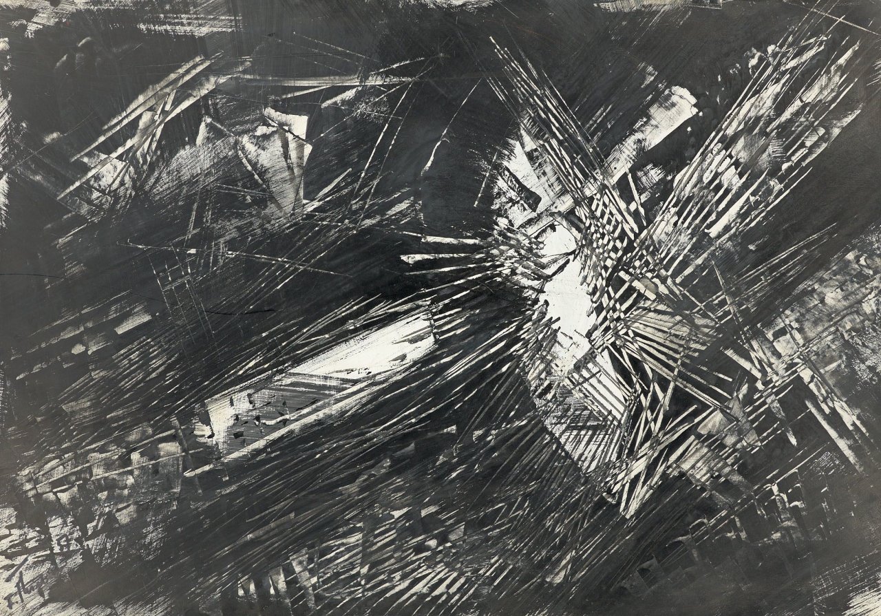 Auf diesem Bild ist das folgende Kunstwerk zu sehen: Fred Thieler. Ohne Titel. 1957.