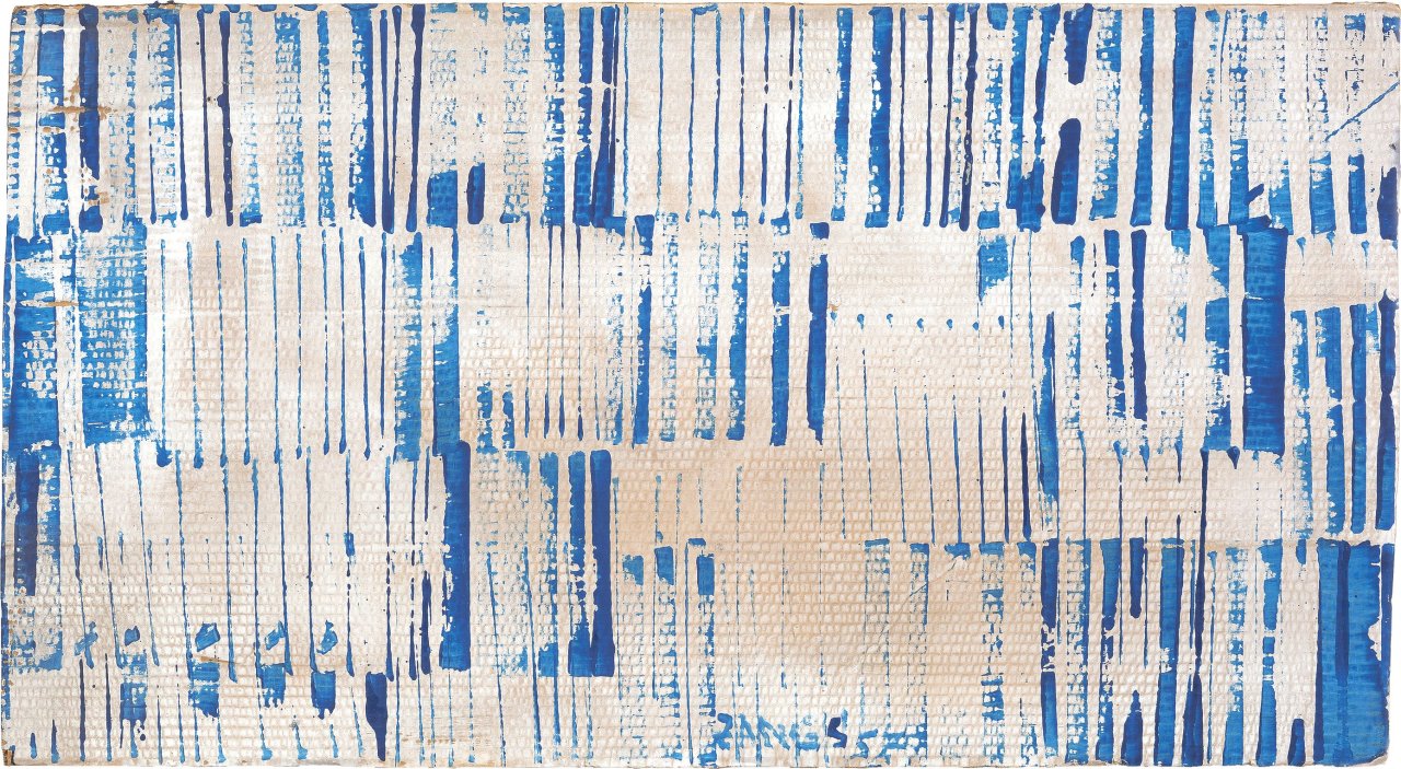 Auf diesem Bild ist das folgende Kunstwerk zu sehen: Herbert Zangs. Ohne Titel, aus der Serie „Scheibenwischer“. 1957/frühe 1980er Jahre.