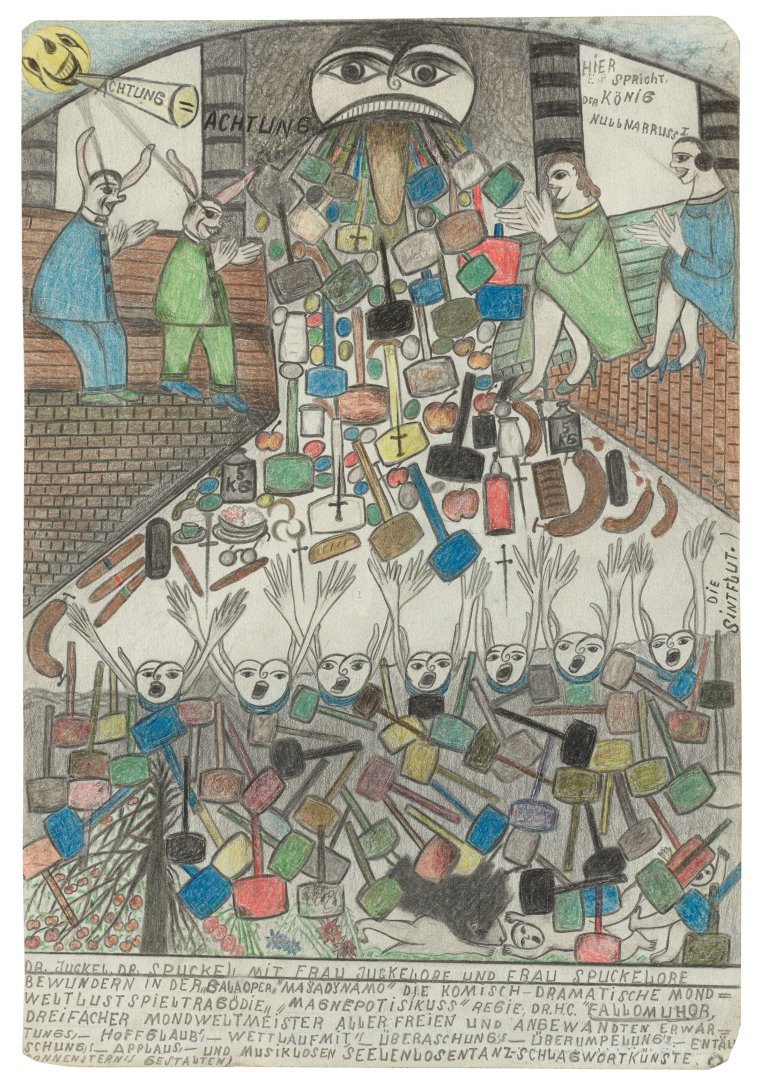 Auf diesem Bild ist das folgende Kunstwerk zu sehen: Friedrich Schröder-Sonnenstern. Die Sintflut. Um 1951.
