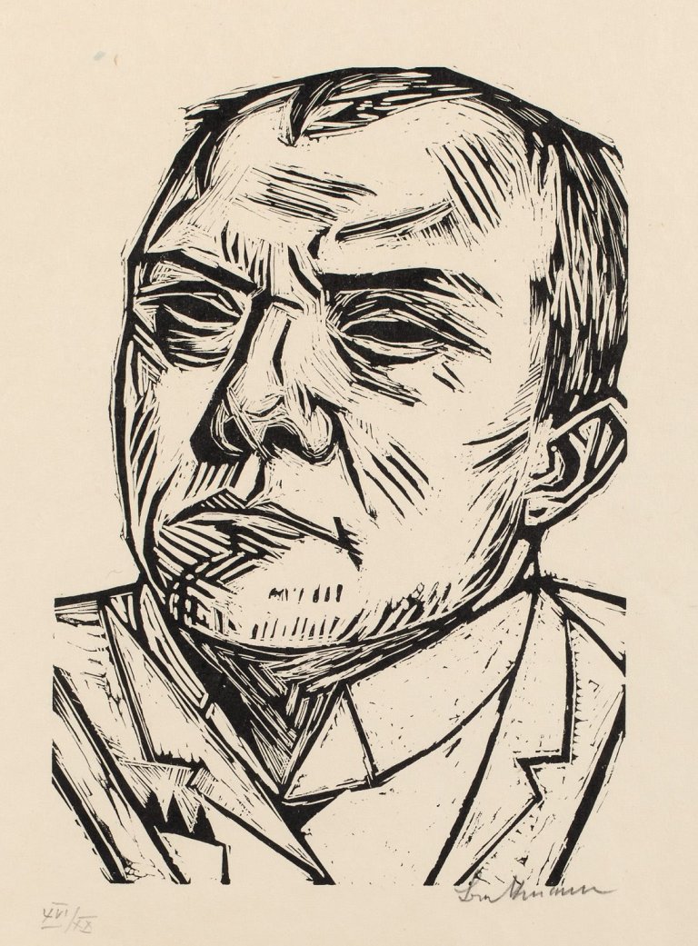 Auf diesem Bild ist das folgende Kunstwerk zu sehen: Max Beckmann. „Selbstbildnis“. 1922.