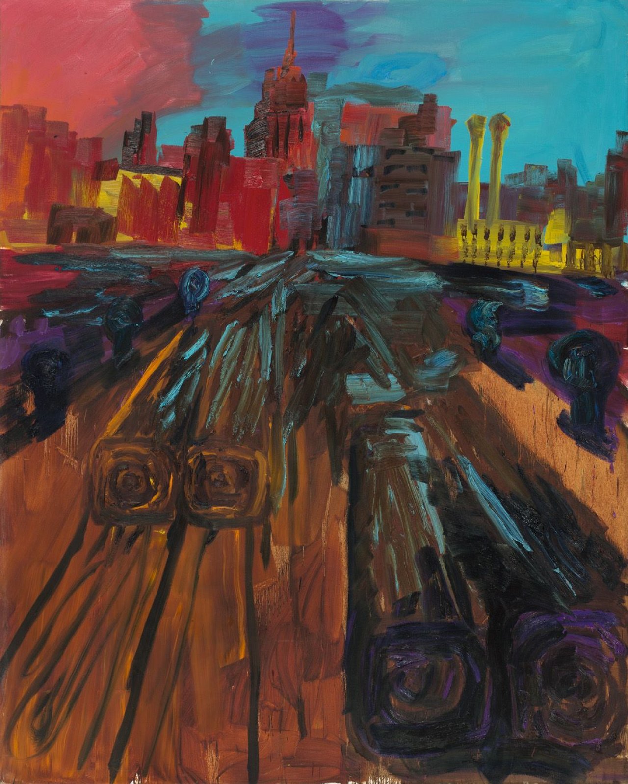 Auf diesem Bild ist das folgende Kunstwerk zu sehen: Rainer Fetting. „Pier to Manhattan“. 1984.