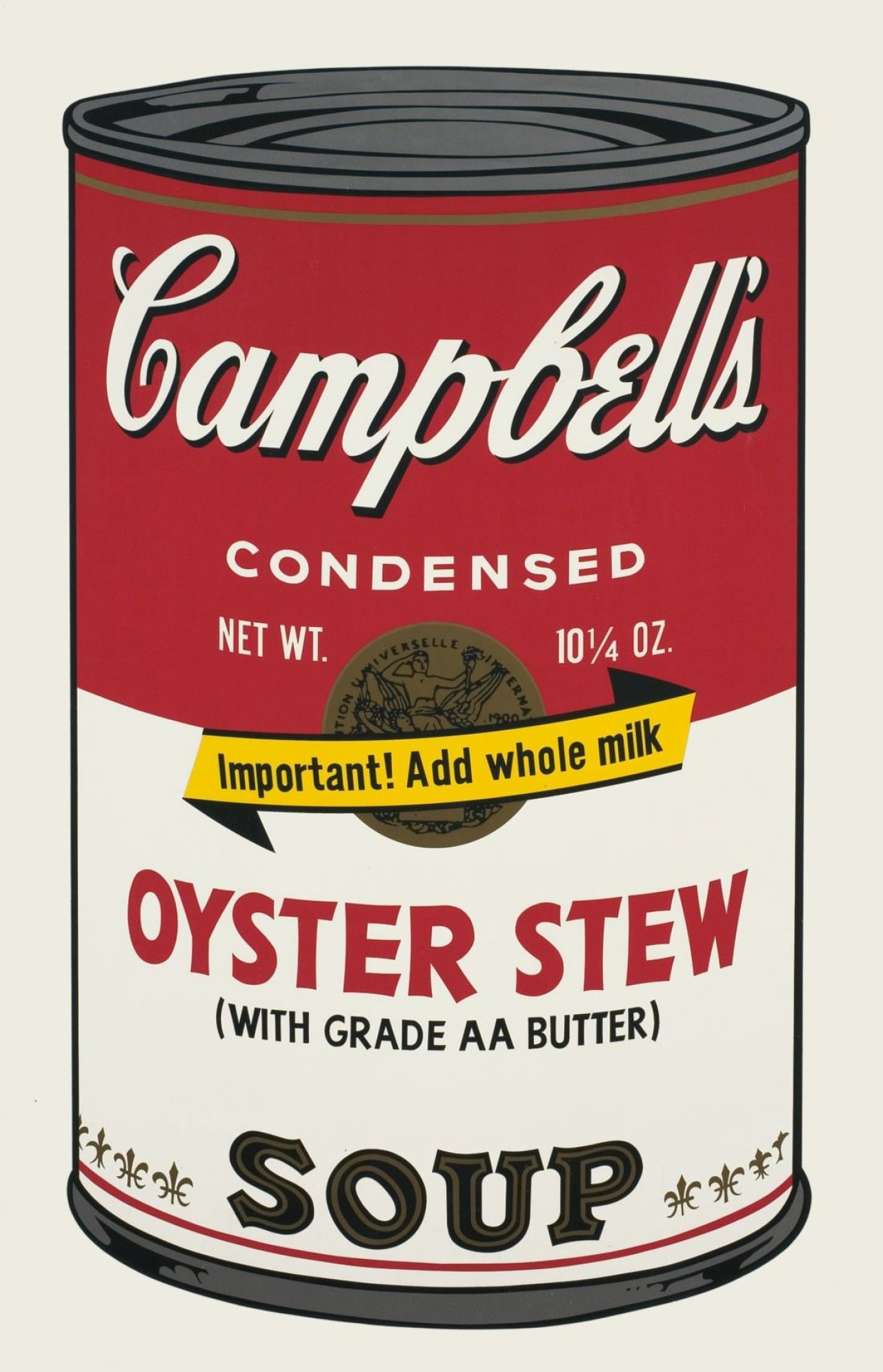 Auf diesem Bild ist das folgende Kunstwerk zu sehen: Andy Warhol. Aus: „Campbell's Soup II“ (Oyster Stew Soup). 1969.