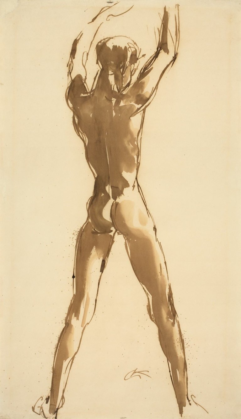 Auf diesem Bild ist das folgende Kunstwerk zu sehen: Georg Kolbe. Stehender männlicher Akt.