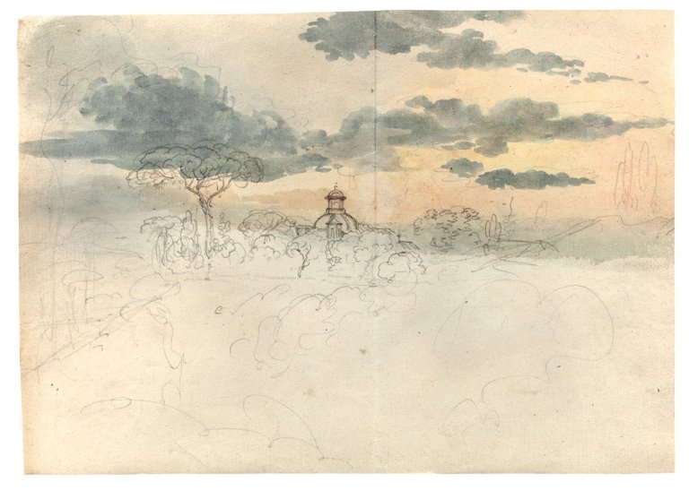 Auf diesem Bild ist das folgende Kunstwerk zu sehen: Friedrich Salathé. Wolken über Ariccia.