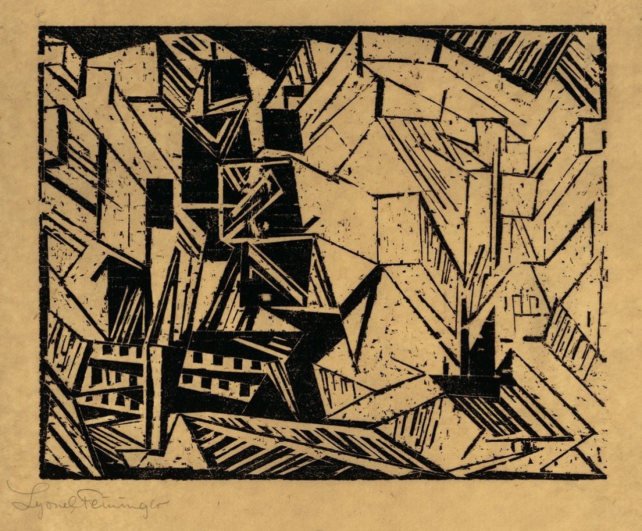 This picture shows the following artwork: Lyonel Feininger. „Schiffe auf See“. 1918.