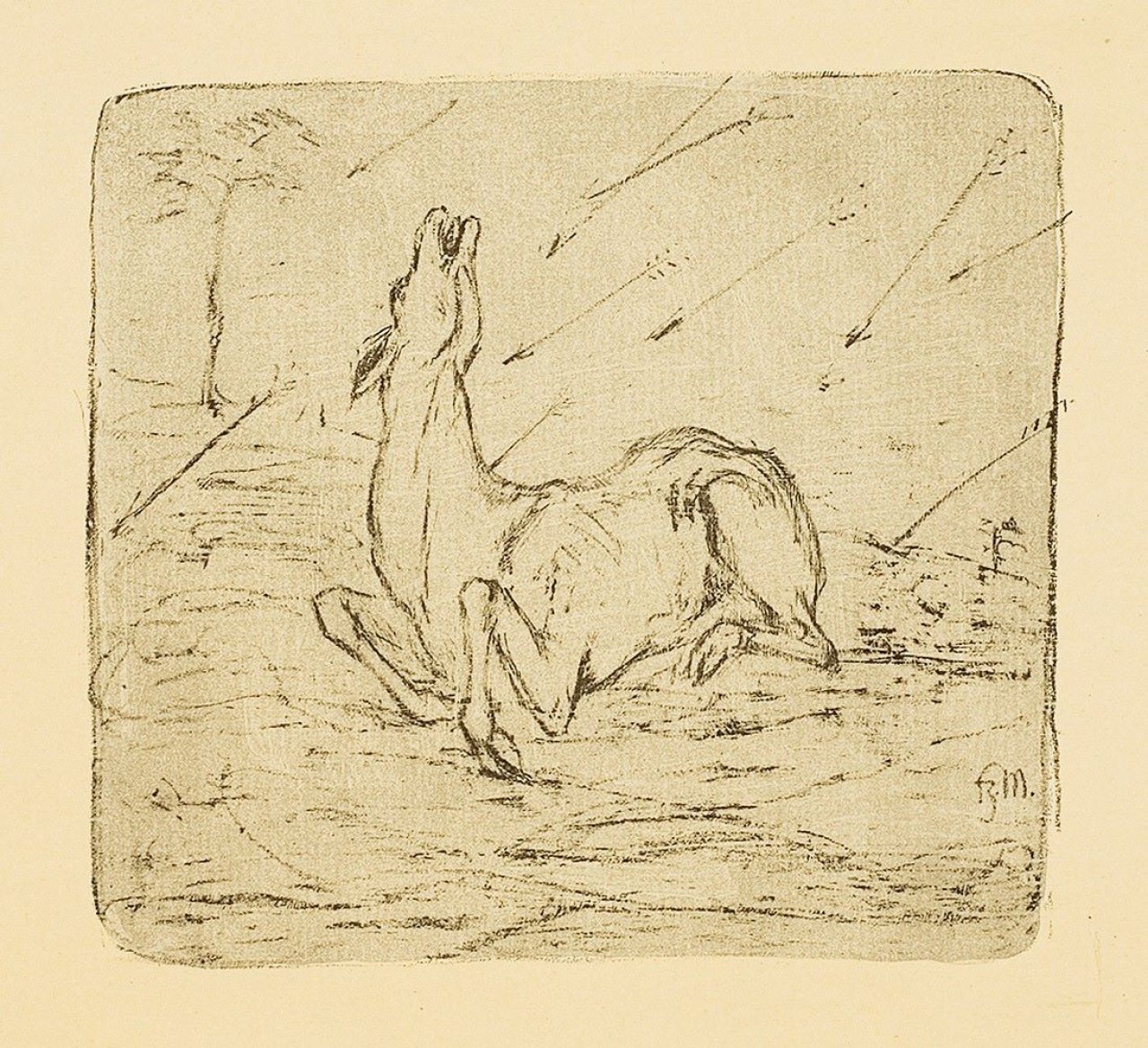 This picture shows the following artwork: Franz Marc. „Sterbendes Reh“. 1907.