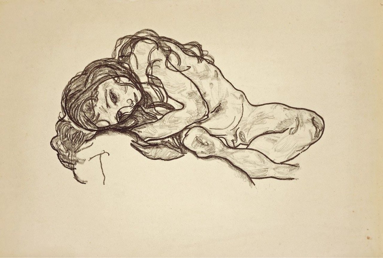 Auf diesem Bild ist das folgende Kunstwerk zu sehen: Egon Schiele. „Mädchen (Girl)“. 1918.