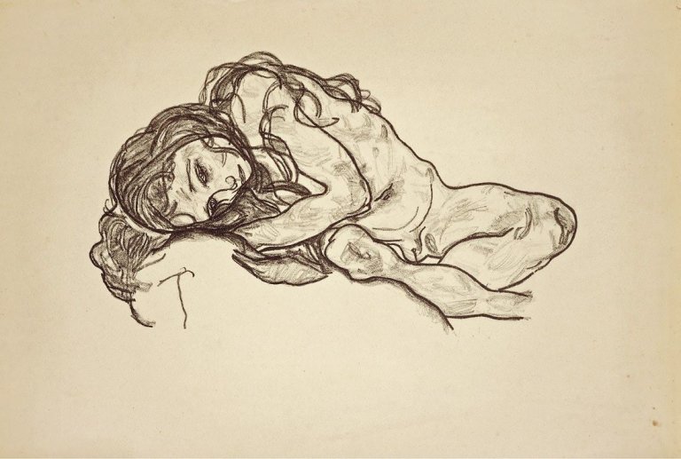 Auf diesem Bild ist das folgende Kunstwerk zu sehen: Egon Schiele. „Mädchen (Girl)“. 1918.