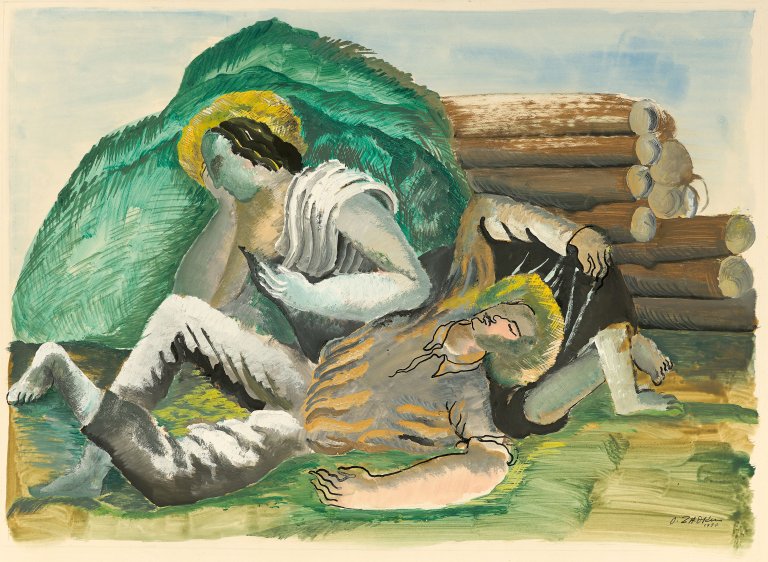 Auf diesem Bild ist das folgende Kunstwerk zu sehen: Ossip Zadkine. La Sieste. 1930.
