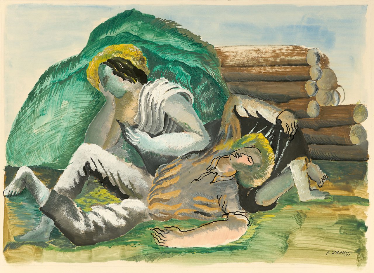 Auf diesem Bild ist das folgende Kunstwerk zu sehen: Ossip Zadkine. La Sieste. 1930.