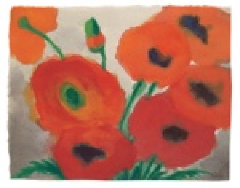 This picture shows the following artwork: Emil Nolde. „Rote Mohn-Blüten“. Circa 1935/40.