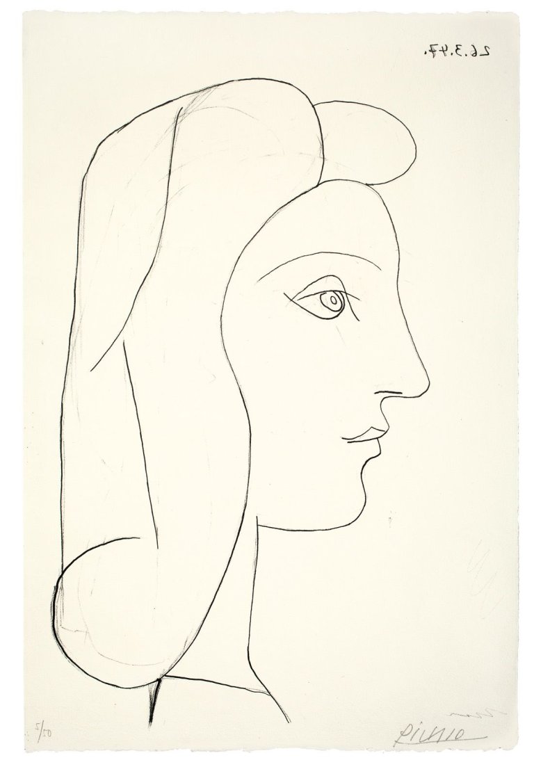 Auf diesem Bild ist das folgende Kunstwerk zu sehen: Pablo Picasso. „Profil de Femme“. 1947.