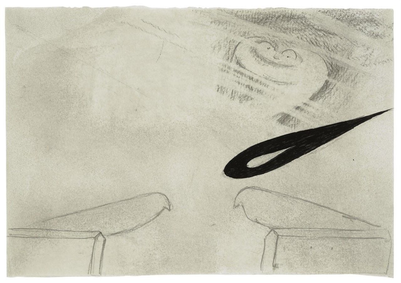 Auf diesem Bild ist das folgende Kunstwerk zu sehen: Enzo Cucchi. Ohne Titel (Drawing no.7). 1988.