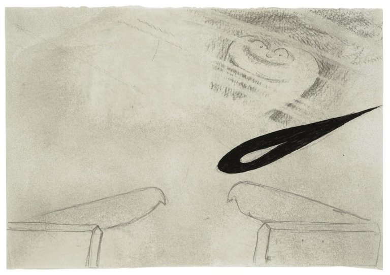 Auf diesem Bild ist das folgende Kunstwerk zu sehen: Enzo Cucchi. Ohne Titel (Drawing no.7). 1988.