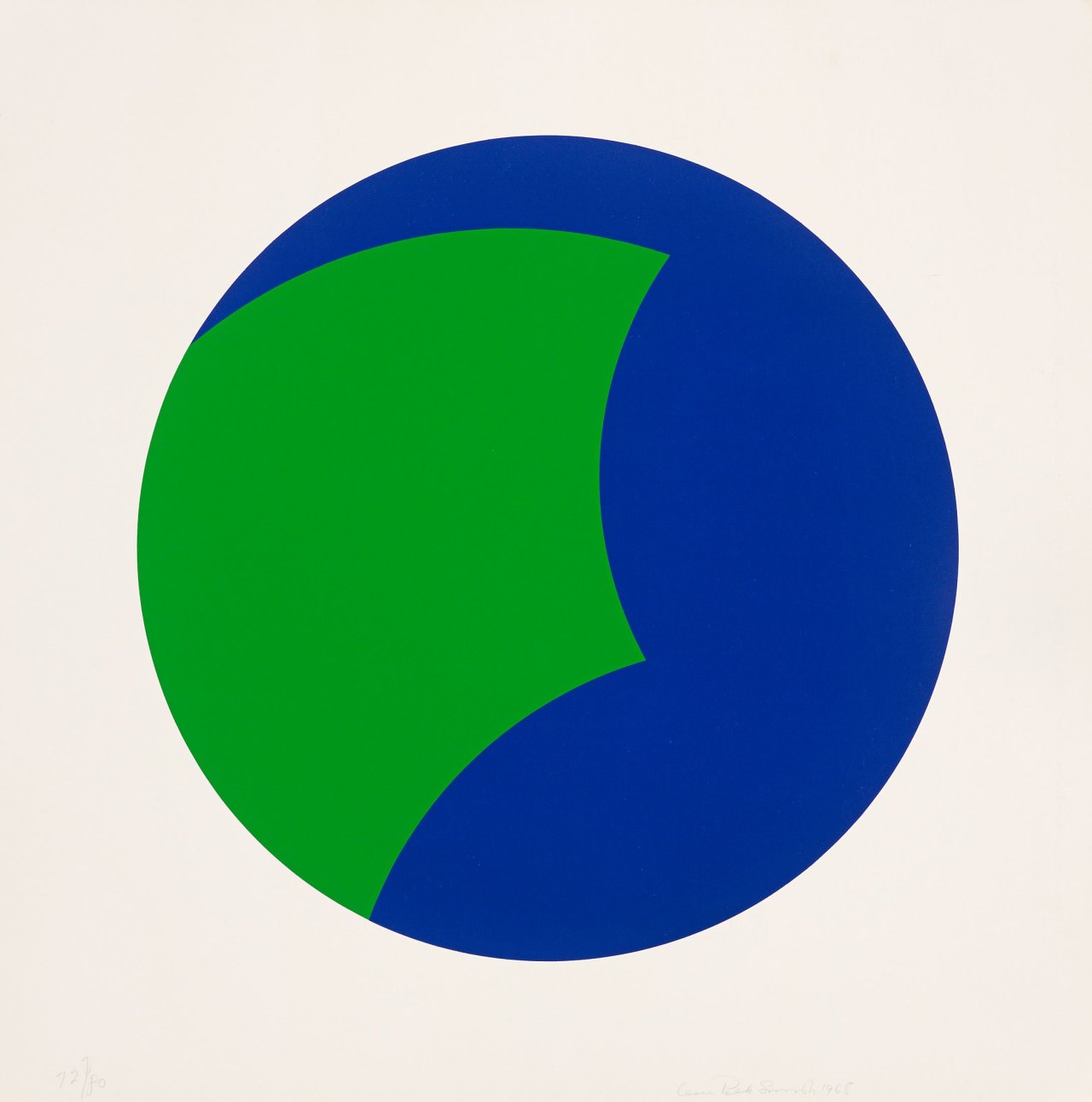 Auf diesem Bild ist das folgende Kunstwerk zu sehen: Leon Polk Smith. Ohne Titel. 1968.
