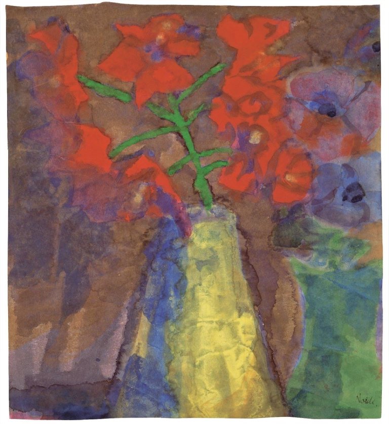 This picture shows the following artwork: Emil Nolde. Rote Rispe.