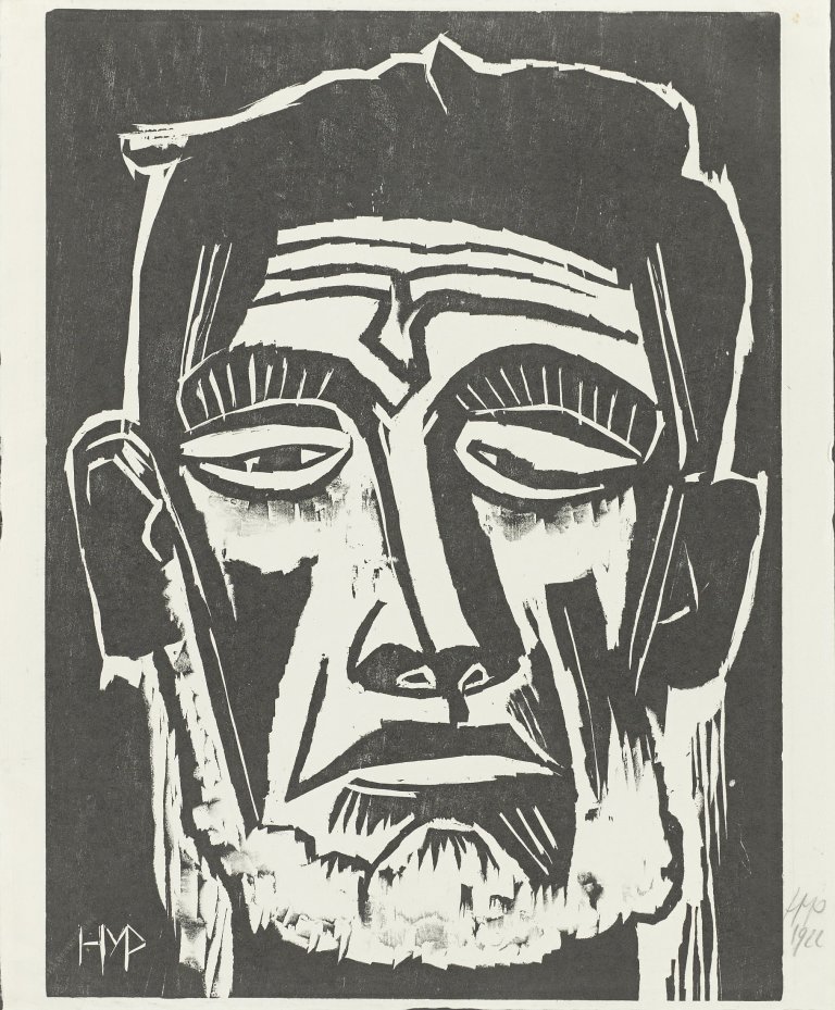 Auf diesem Bild ist das folgende Kunstwerk zu sehen: Max Pechstein. „Kopf eines Seemannes (Fischerkopf)“. 1922.