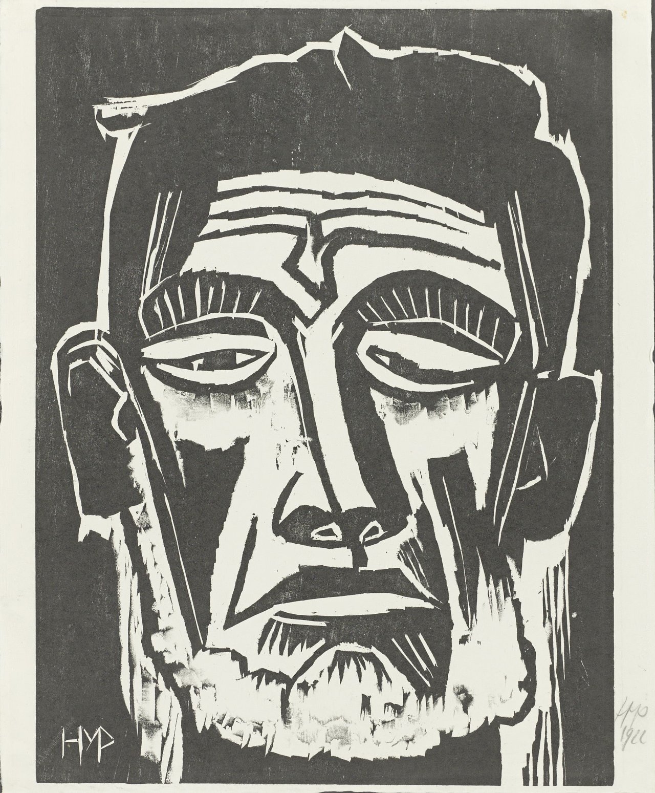 Auf diesem Bild ist das folgende Kunstwerk zu sehen: Max Pechstein. „Kopf eines Seemannes (Fischerkopf)“. 1922.