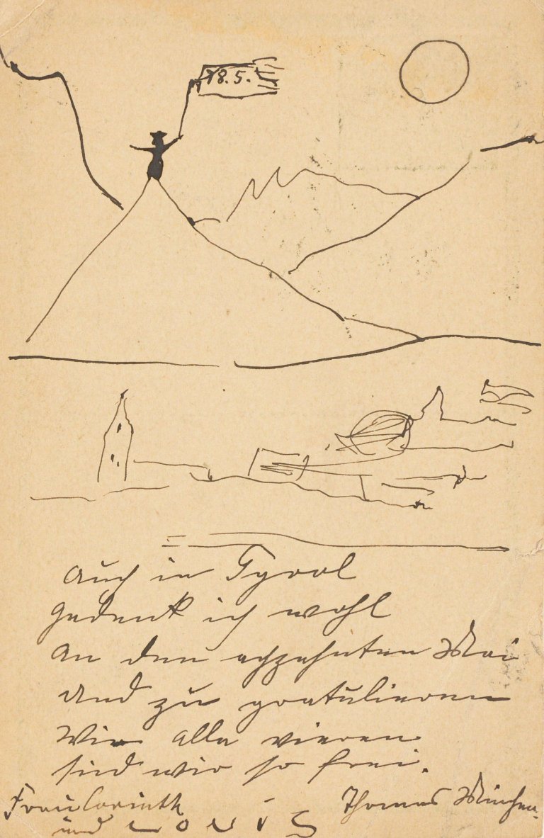 This picture shows the following artwork: Lovis Corinth. Gruß von der Bergspitze. 1910.