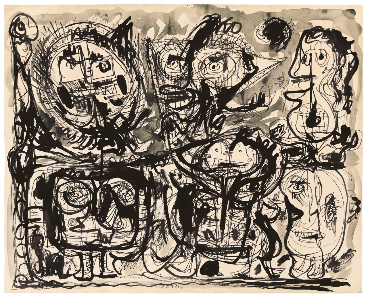 This picture shows the following artwork: Asger Jorn. Untitled. Circa 1950/51.