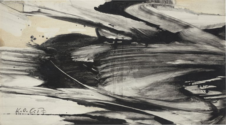 Auf diesem Bild ist das folgende Kunstwerk zu sehen: Karl Otto Götz. Ohne Titel. 1958.