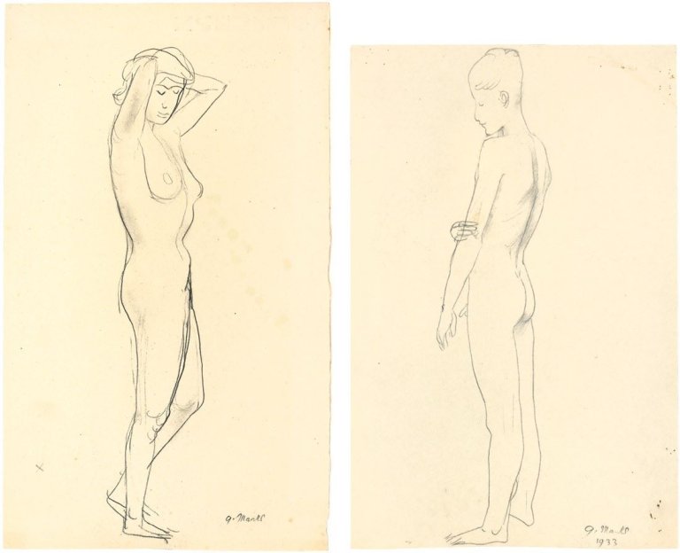 Auf diesem Bild ist das folgende Kunstwerk zu sehen: Gerhard Marcks. Weiblicher Akt / Männlicher Akt. 1933.