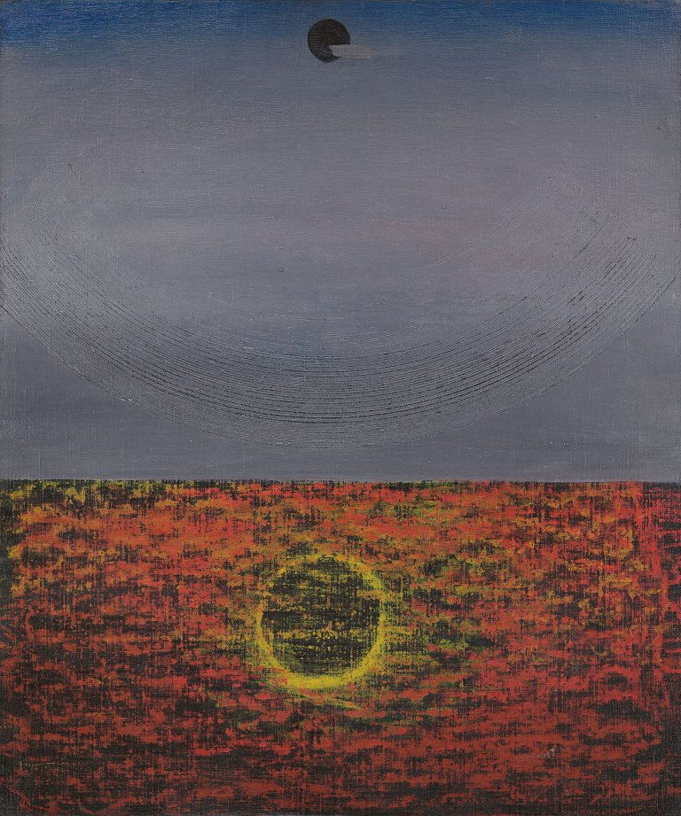 Auf diesem Bild ist das folgende Kunstwerk zu sehen: Max Ernst. „Effet de soleil reflété dans l'eau“. 1927/28.