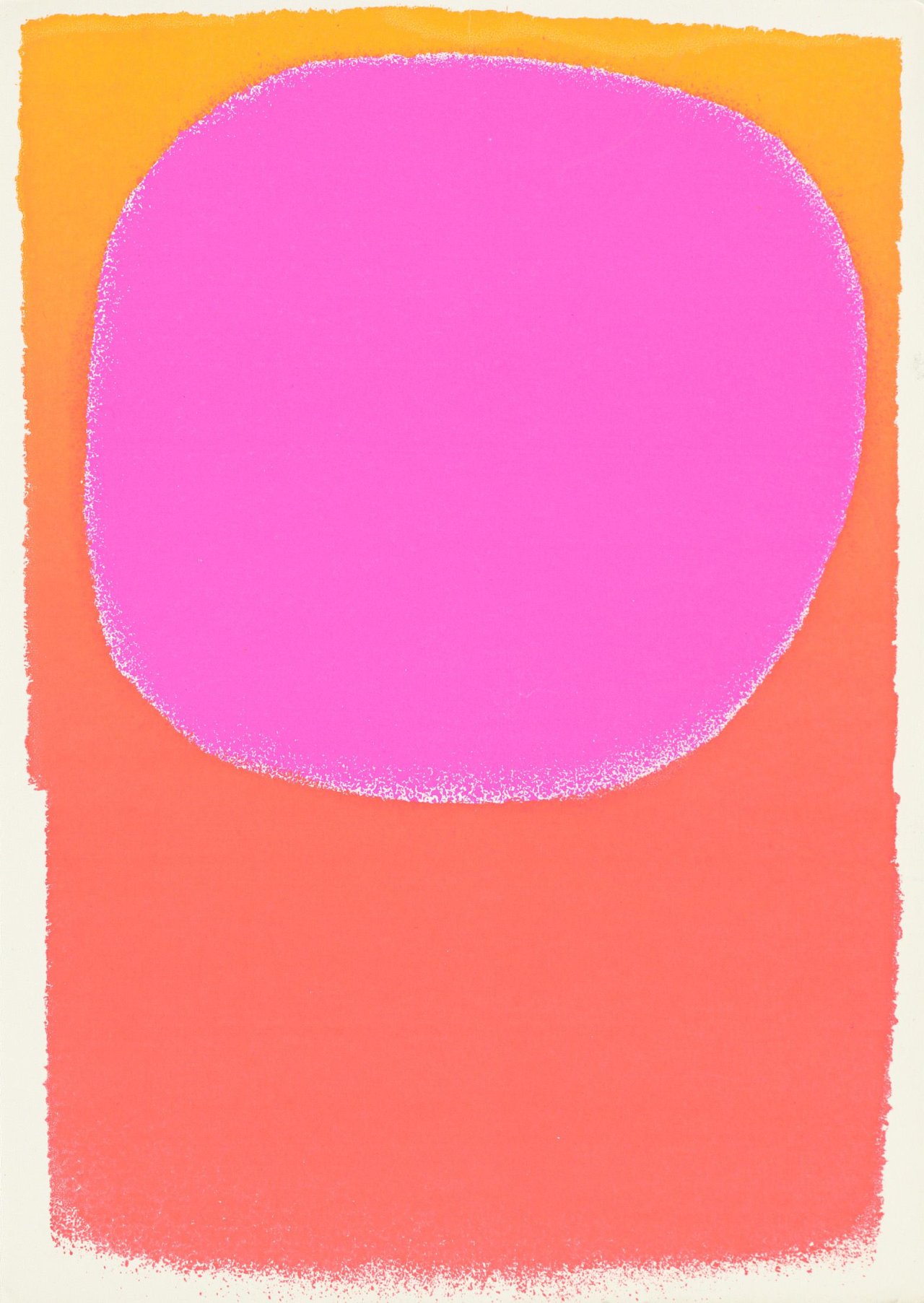Auf diesem Bild ist das folgende Kunstwerk zu sehen: Rupprecht Geiger. „Rot in Rot/orange - leuchtrot“. 1962.