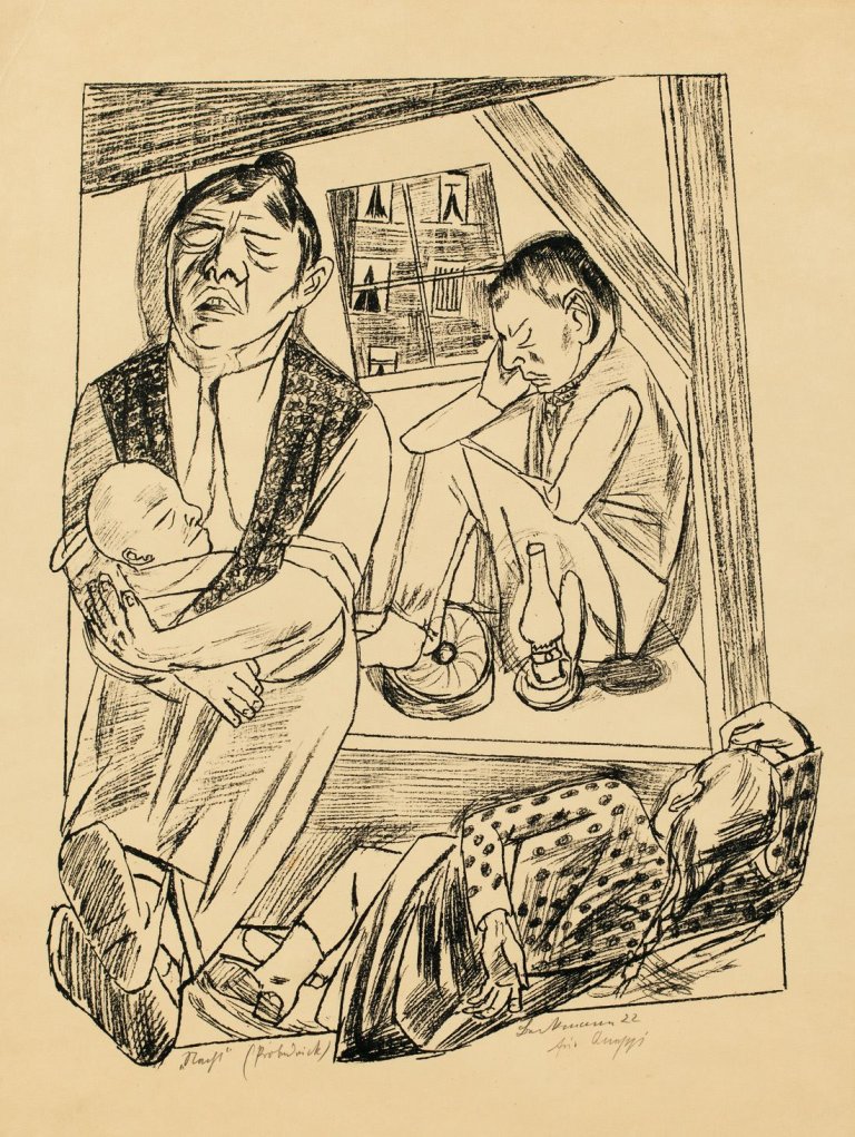 Auf diesem Bild ist das folgende Kunstwerk zu sehen: Max Beckmann. „Die Nacht“. 1922.