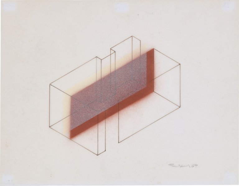 Auf diesem Bild ist das folgende Kunstwerk zu sehen: Fred Sandback. Ohne Titel. 1989.