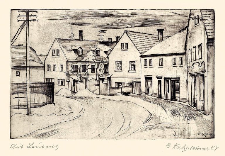Auf diesem Bild ist das folgende Kunstwerk zu sehen: Bernhard Kretzschmar. „Leubnitz“. 1924.