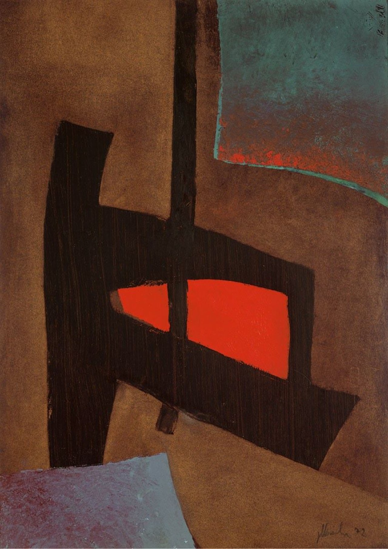 Auf diesem Bild ist das folgende Kunstwerk zu sehen: Fritz Winter. Ohne Titel. 1972.