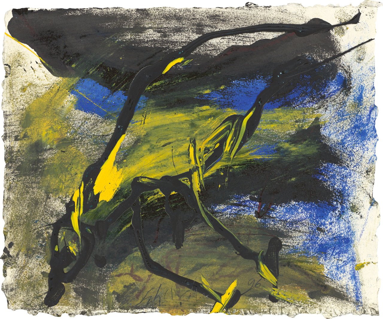 This picture shows the following artwork: Emil Schumacher. ”GG-4/1996”. 1996.