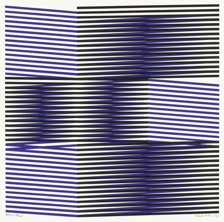 Auf diesem Bild ist das folgende Kunstwerk zu sehen: Carlos Cruz-Diez. Ohne Titel. 1971.