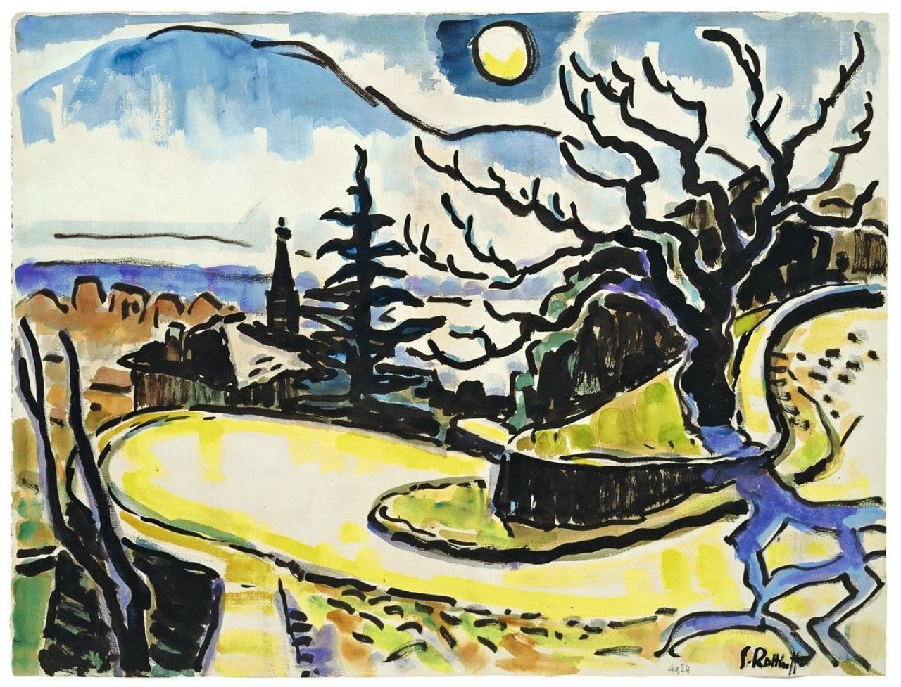 Auf diesem Bild ist das folgende Kunstwerk zu sehen: Karl Schmidt-Rottluff. „Serpentine“. 1949.