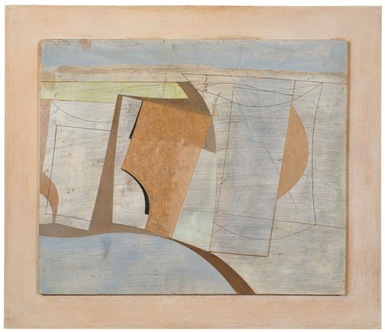 Auf diesem Bild ist das folgende Kunstwerk zu sehen: Ben Nicholson. „Western Landscape“. 1960.