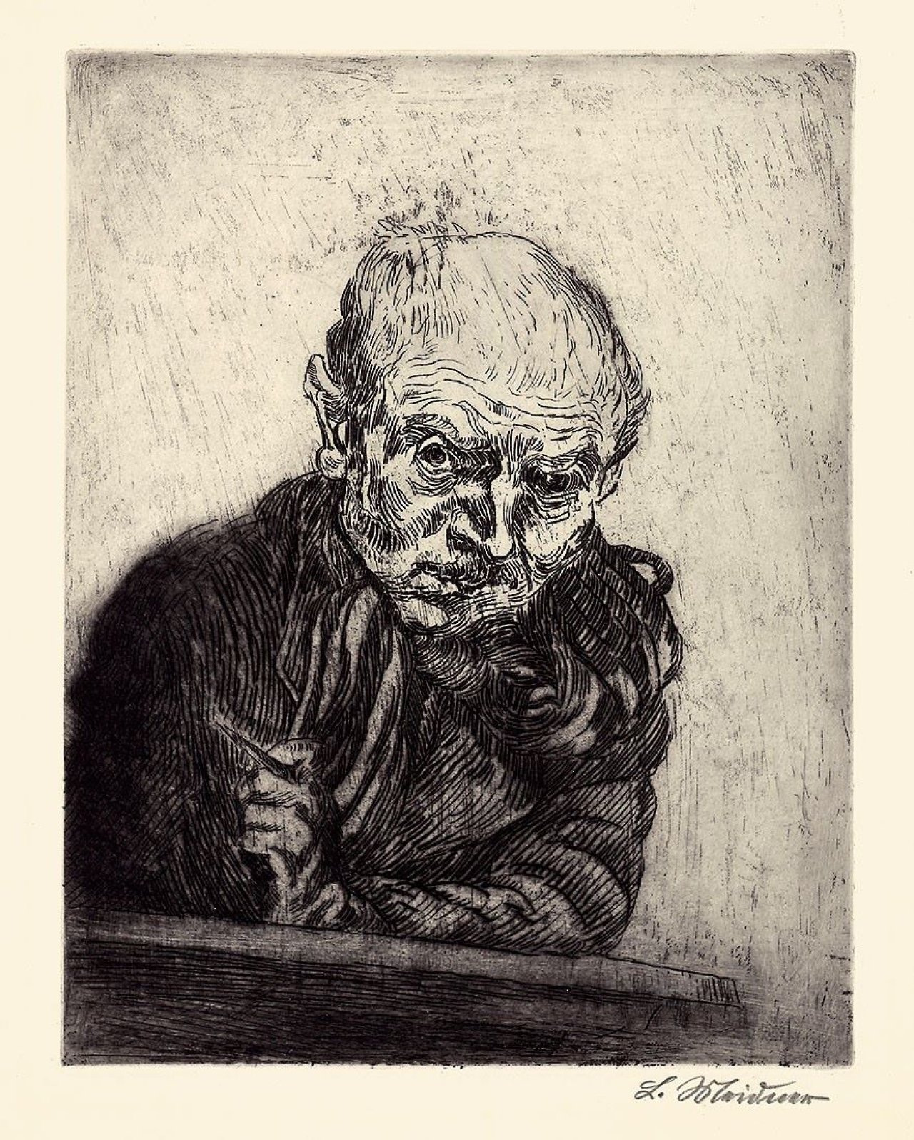 Auf diesem Bild ist das folgende Kunstwerk zu sehen: Ludwig Meidner. Selbstbildnis. Um 1925.