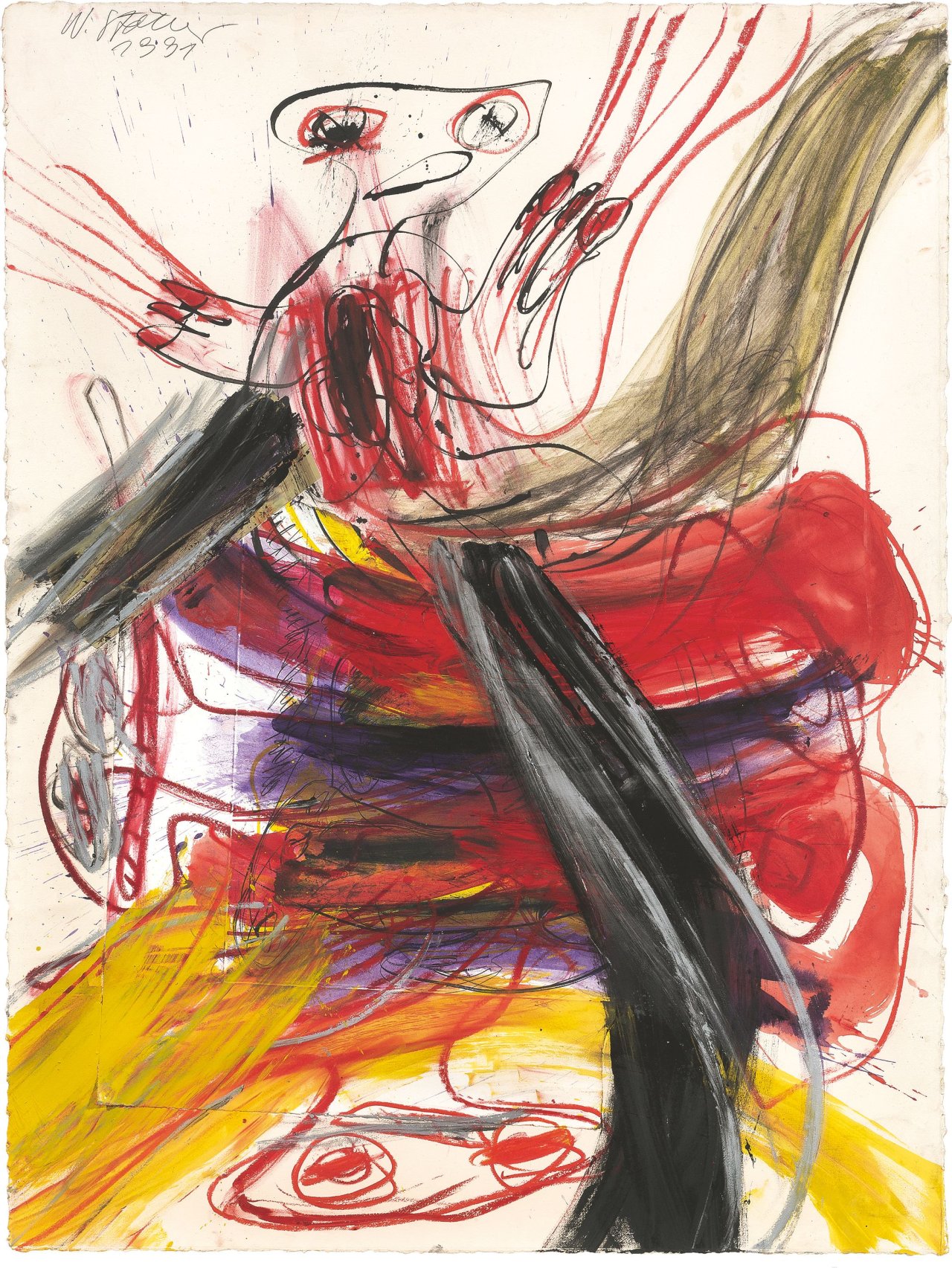 This picture shows the following artwork: Walter Stöhrer. Aber vor allem Flügel, Zähne, Klauen. 1991.
