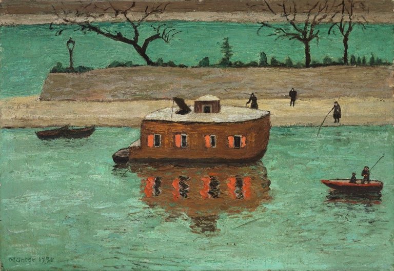 Auf diesem Bild ist das folgende Kunstwerk zu sehen: Gabriele Münter. „An der Seine“. 1930.