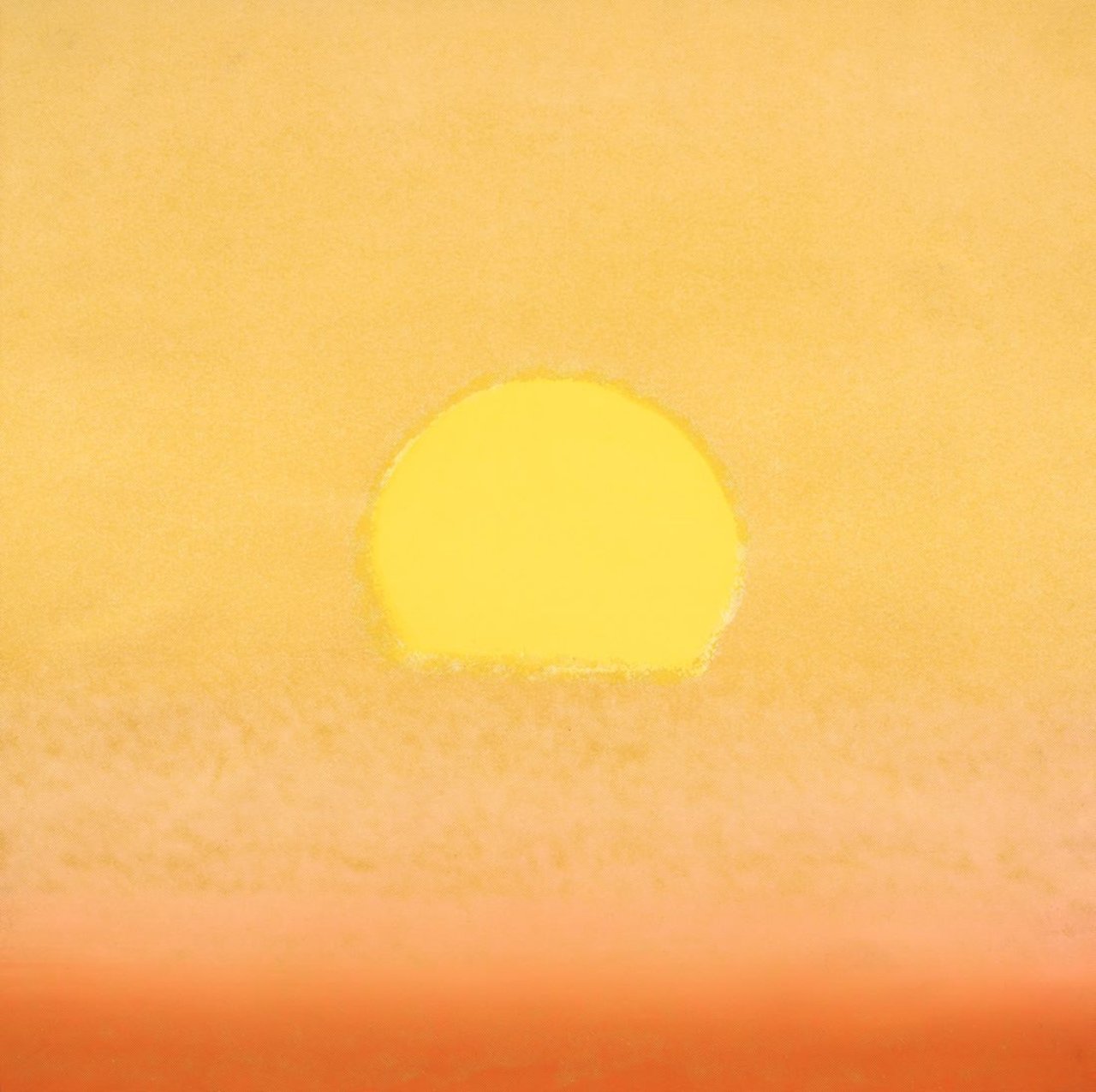 Auf diesem Bild ist das folgende Kunstwerk zu sehen: Andy Warhol. „Sunset“ (Rot). 1972.