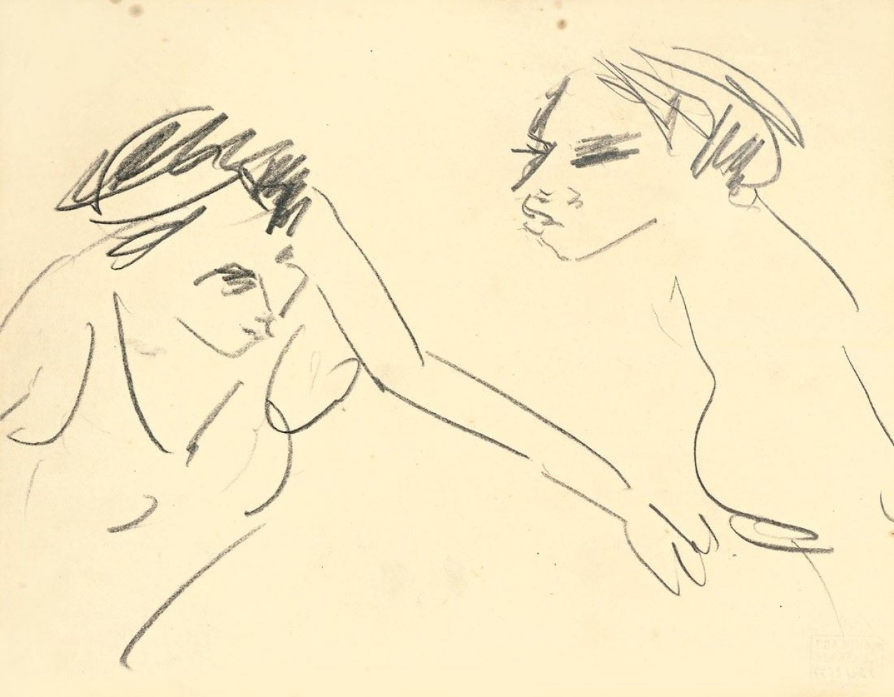 Auf diesem Bild ist das folgende Kunstwerk zu sehen: Ernst Ludwig Kirchner. Figurenstudie. 1910.