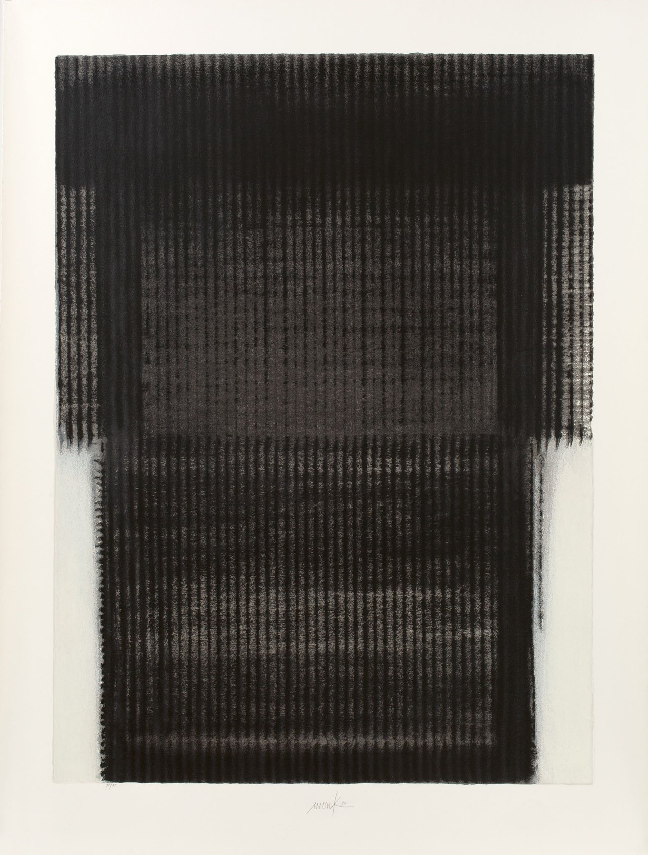 Auf diesem Bild ist das folgende Kunstwerk zu sehen: Heinz Mack. „November“. 1990.