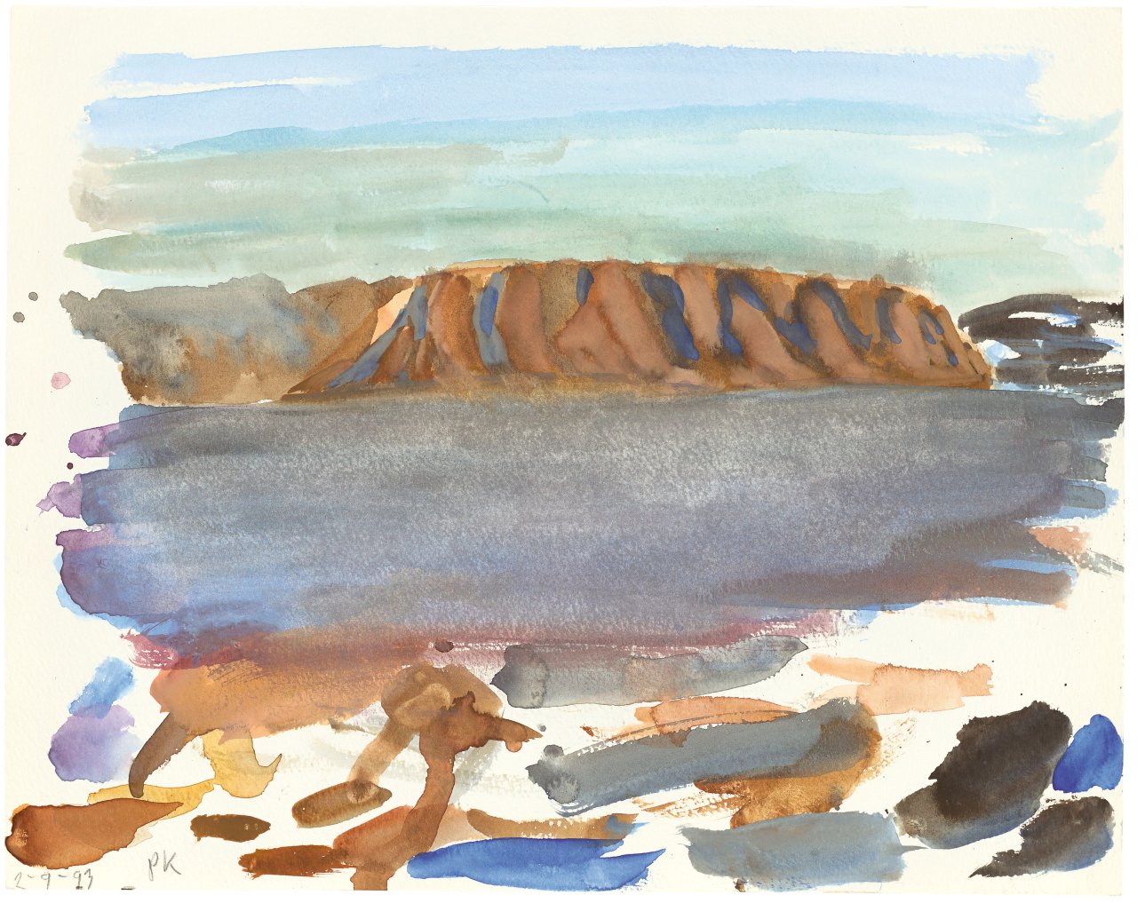 Auf diesem Bild ist das folgende Kunstwerk zu sehen: Per Kirkeby. Ohne Titel (Landschaft). 1993.