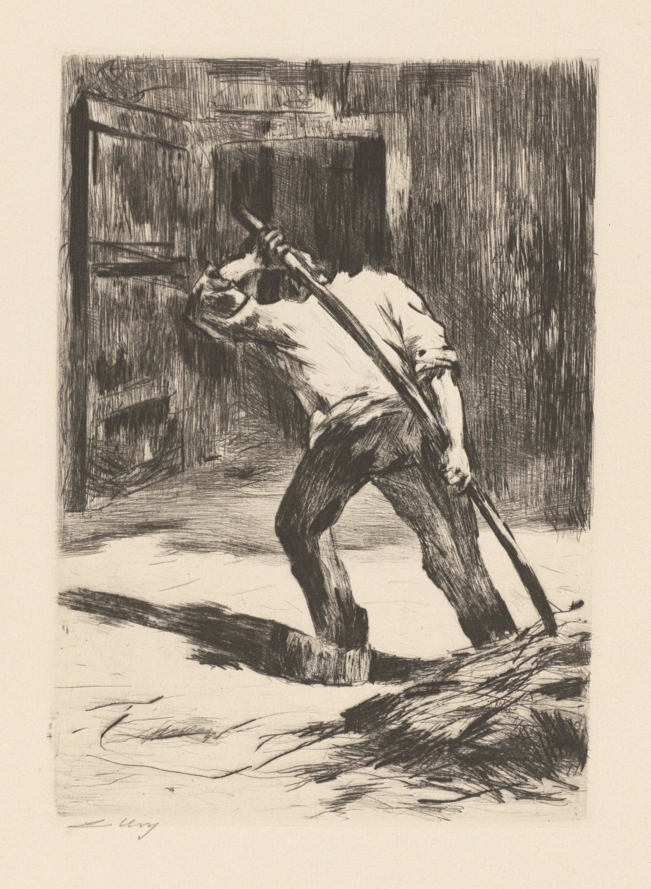 Auf diesem Bild ist das folgende Kunstwerk zu sehen: Lesser Ury. „Auf der Tenne“. 1923.