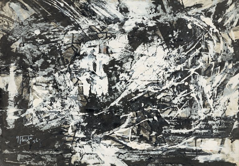 Auf diesem Bild ist das folgende Kunstwerk zu sehen: Fred Thieler. Ohne Titel. 1956.