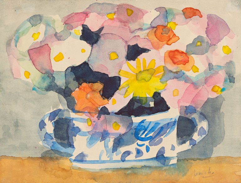 Auf diesem Bild ist das folgende Kunstwerk zu sehen: Dietmar Lemcke. Blumenkorb.