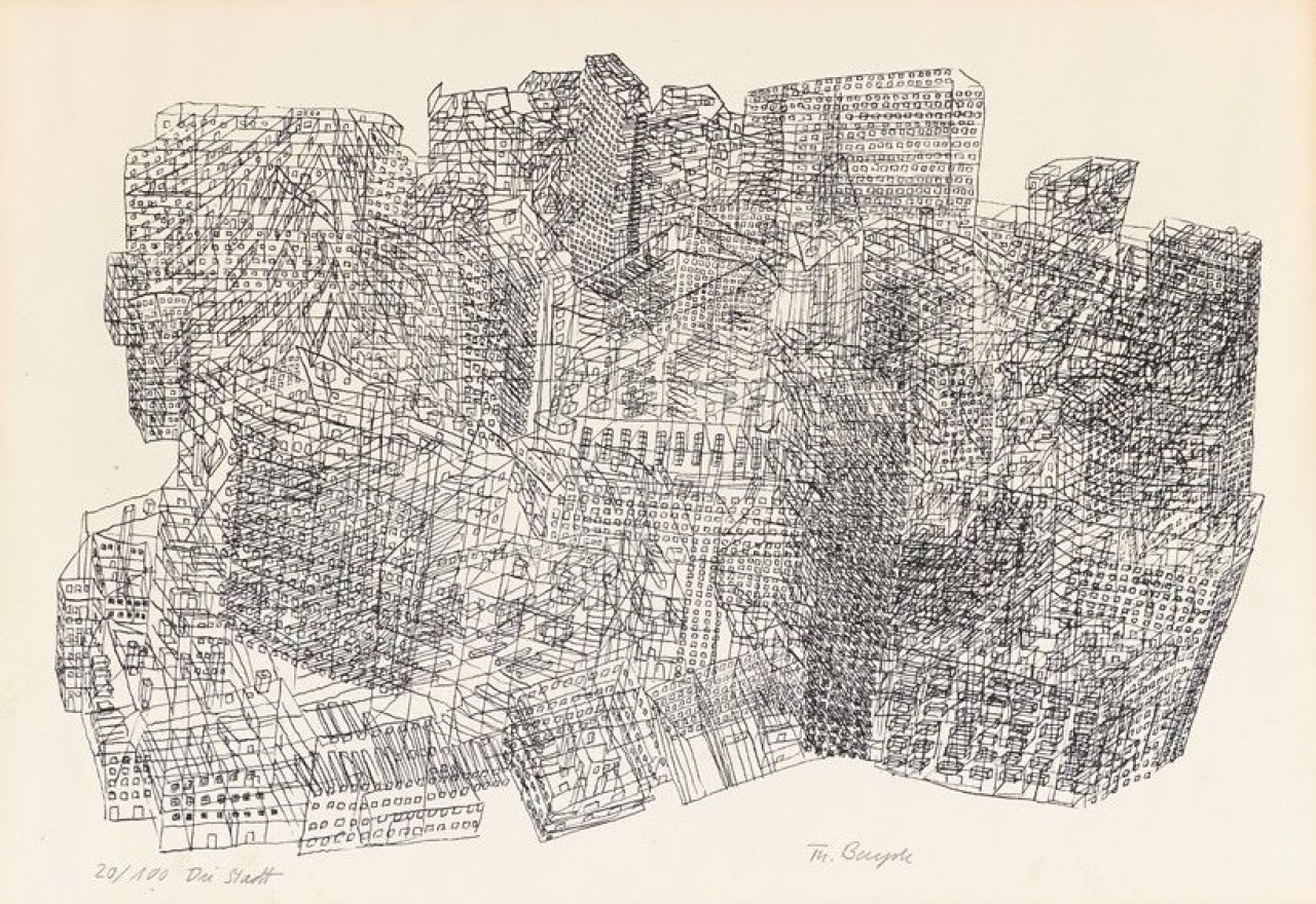 Auf diesem Bild ist das folgende Kunstwerk zu sehen: Thomas Bayrle. „Die Stadt“.