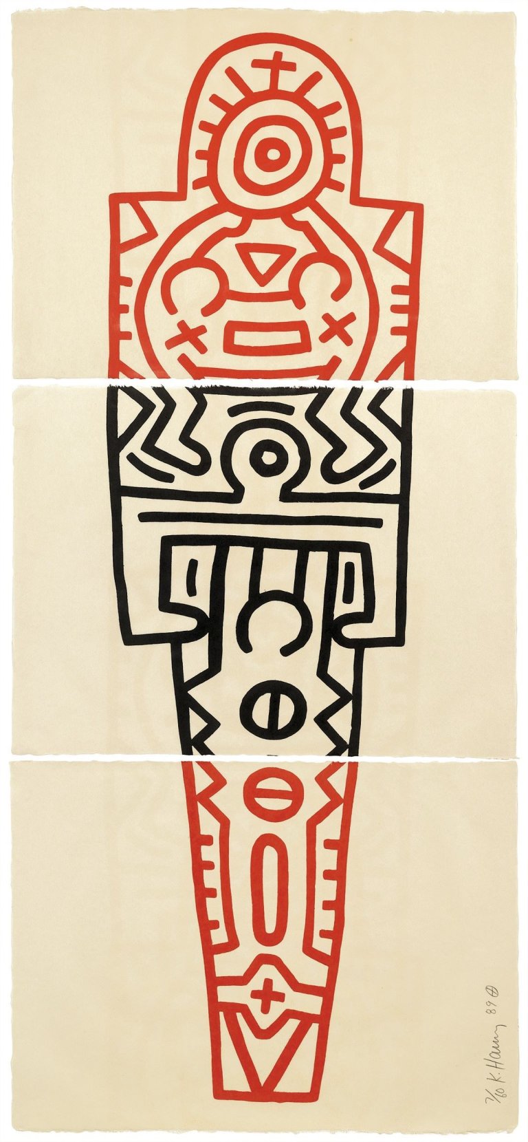 Auf diesem Bild ist das folgende Kunstwerk zu sehen: Keith Haring. „Totem“. 1989.