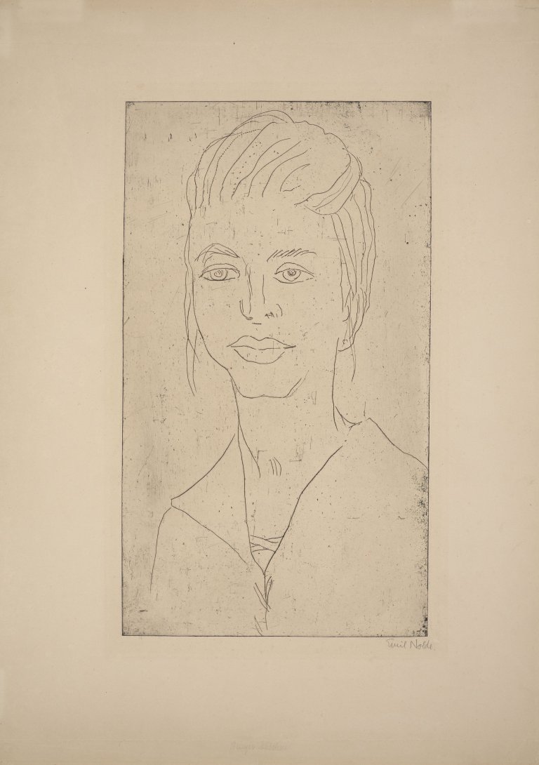 This picture shows the following artwork: Emil Nolde. ”Junges Mädchen”. 1922.