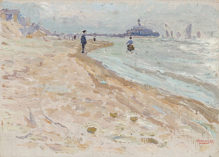 Auf diesem Bild ist das folgende Kunstwerk zu sehen: Wassily Kandinsky. „Scheveningen – Strand“. 1904.